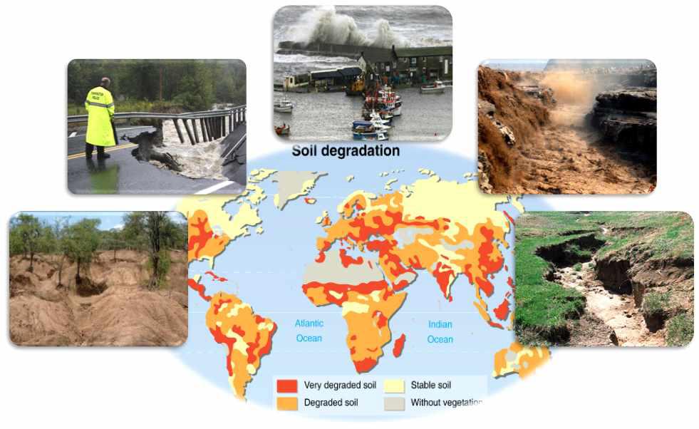 환경 변화 및 개발 부작용으로 인한 전세계 토양 유실 피해