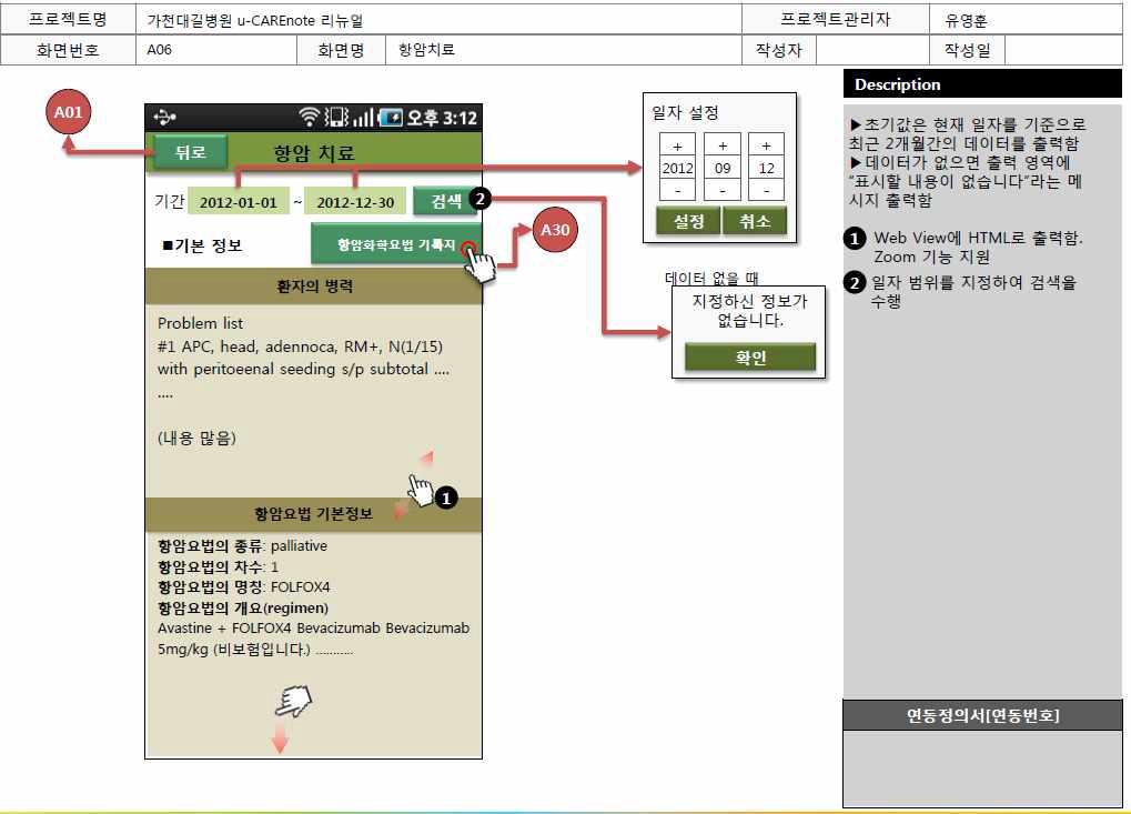 PHR UI 설계서 – 항암치료