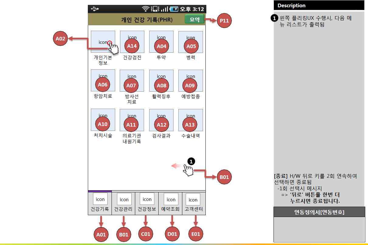 환자모드의 네비게이션