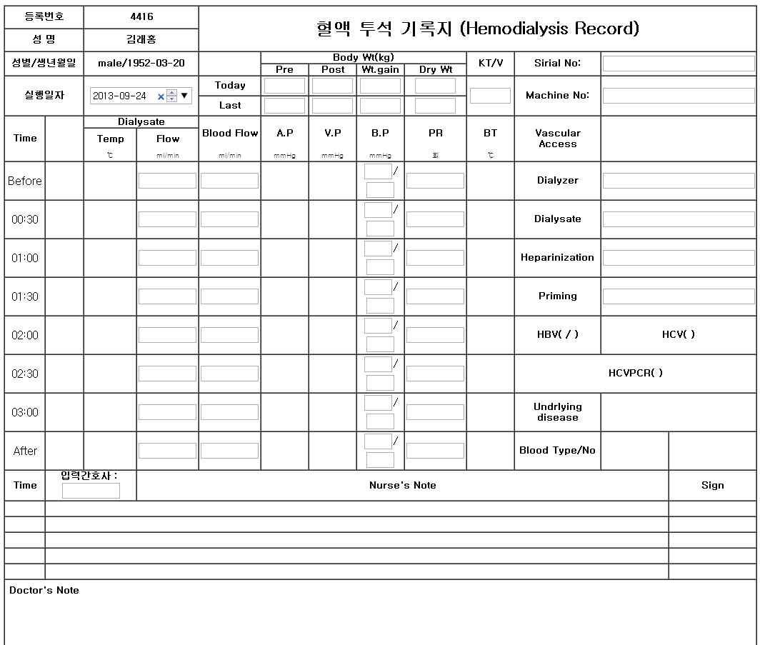 DiaylsisNet 패드기반으로 투석데이터 입력화면 설계