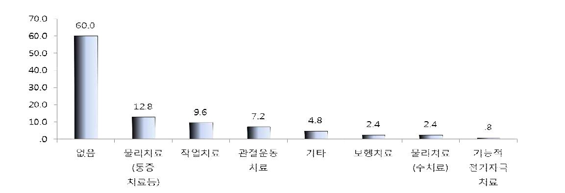 이용 중인 재활치료 서비스