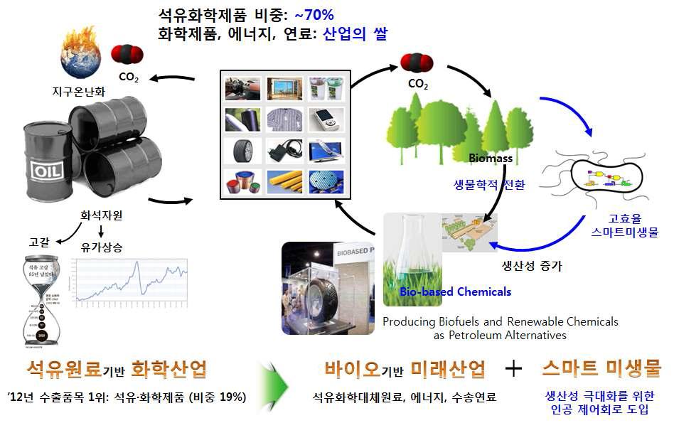 바이오화학 플랫폼케미컬 생산 스마트 세포공장 기술 개발 개요