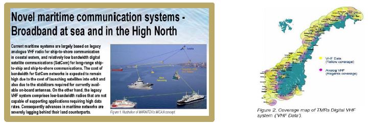 노르웨이 2,400km 연안에 74개의 기지국을 설치 Digital VHF 통신우산 제공 구상