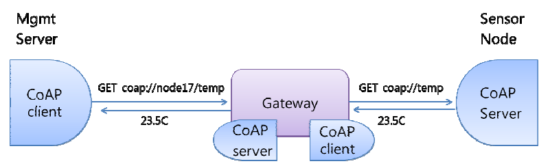 CoAP-to-CoAP 게이트웨이 구조