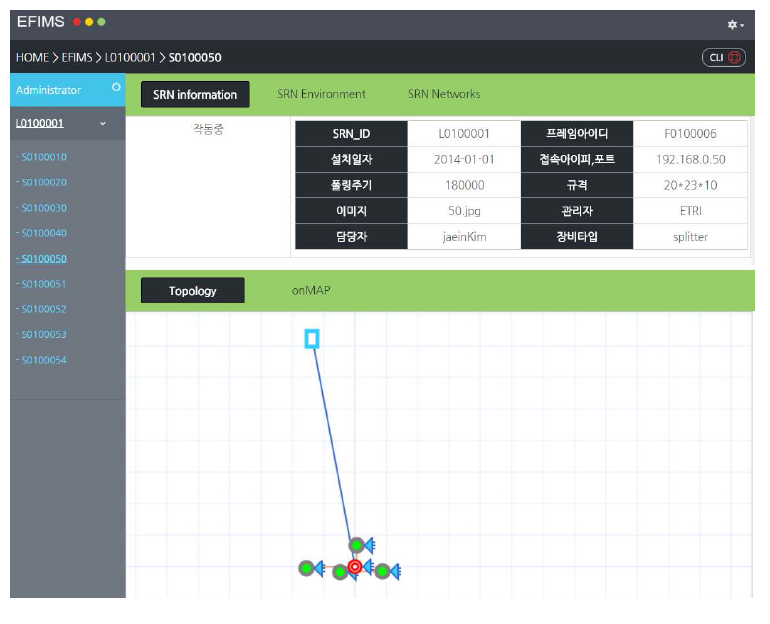 웹 API 를 이용한 웹 OSS 구현 화면