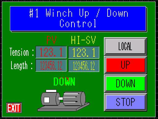 MONITOR DISPLAY – WINCH UP/DOWN CONTROL