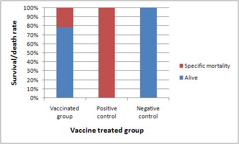 Comparison of survival rate of Litopenaeus vannamei in different treatment group.