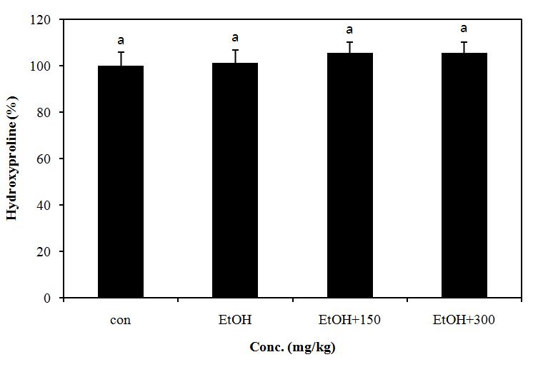 Effect of PYGP on the hydroxyproline in rat liver.