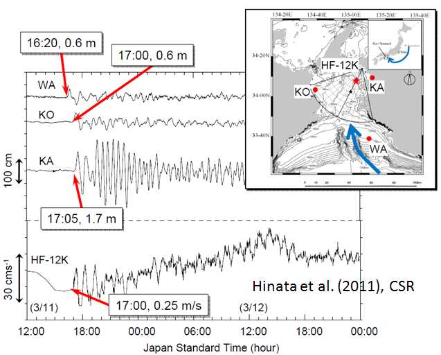 동일본 대지진 시 Kii 수로에서 HF Ocean Radar와 수압계로 관측된 Tsunami 신호