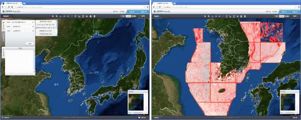GIS 맵 기반 데이터 표출 예시