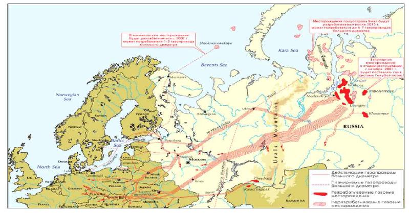 러시아 북극지역 가스 수송 인프라 현황