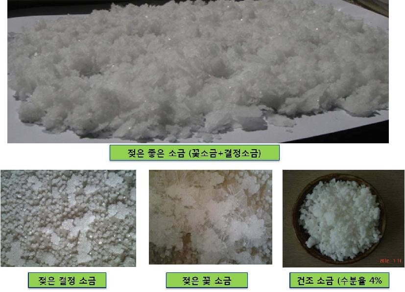 저온진공 건조에 의해 추출한 소금 샘플