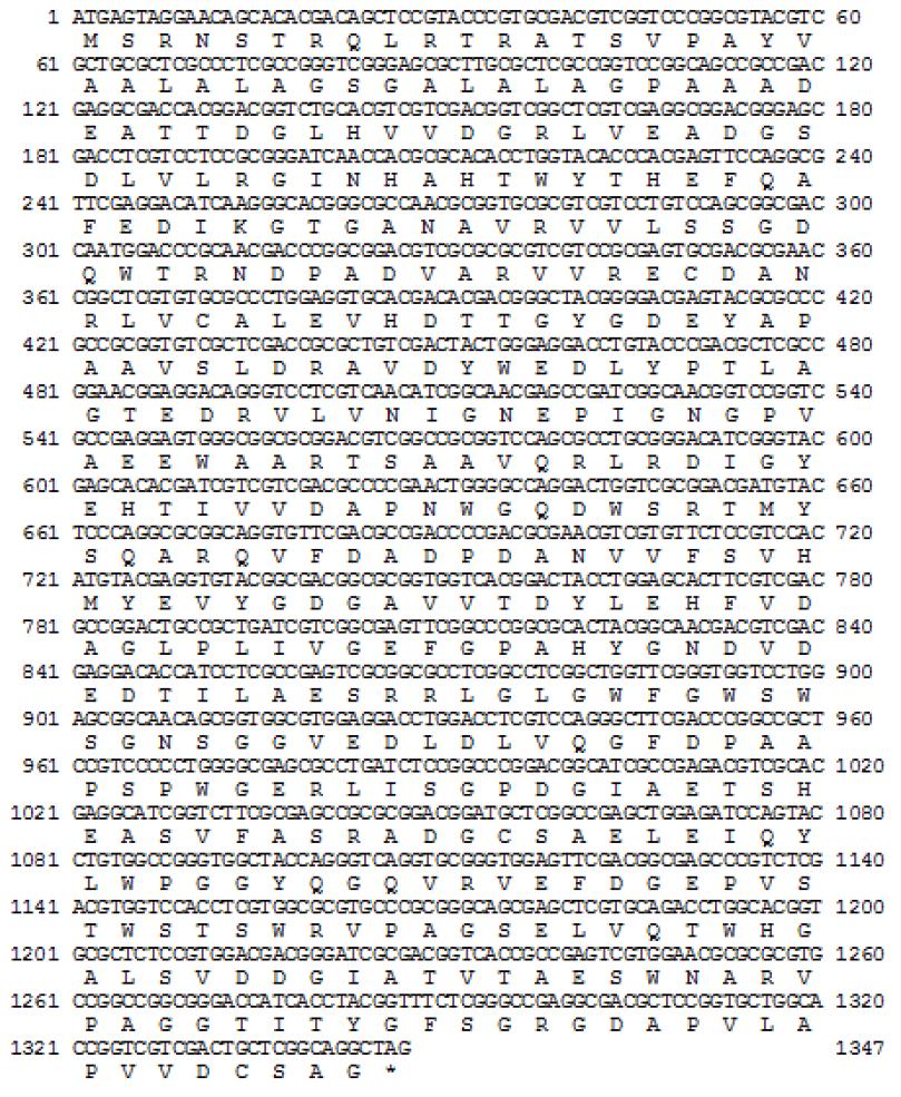 Nucleotide sequence of the gene encoding ManD.