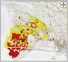 Map for the contamination status of surrounding area of Janghang smelter.