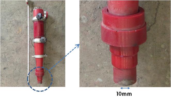 Hydrocyclone underflow 구경.