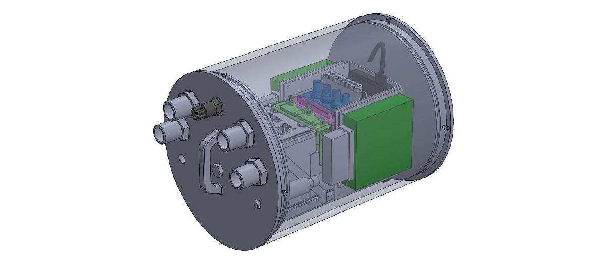 Assembled acoustic module (perspective view)