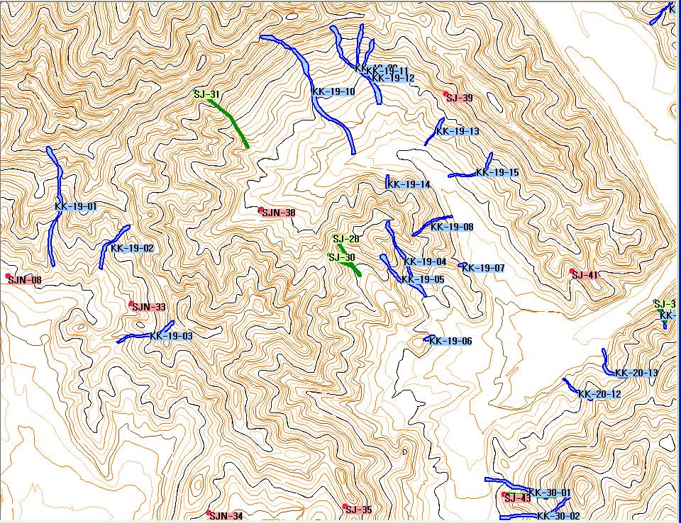 산사태 발생 위치의 전산도면 입력(예)