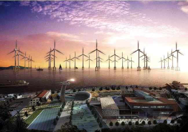Conceptual picture to develop the wind farm in Jeju.