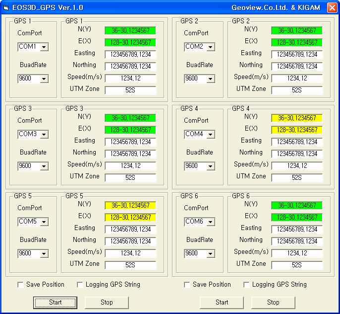 The window of real-time_GPS_monitoring in the software of EOS3D_GPS_ver_1.0