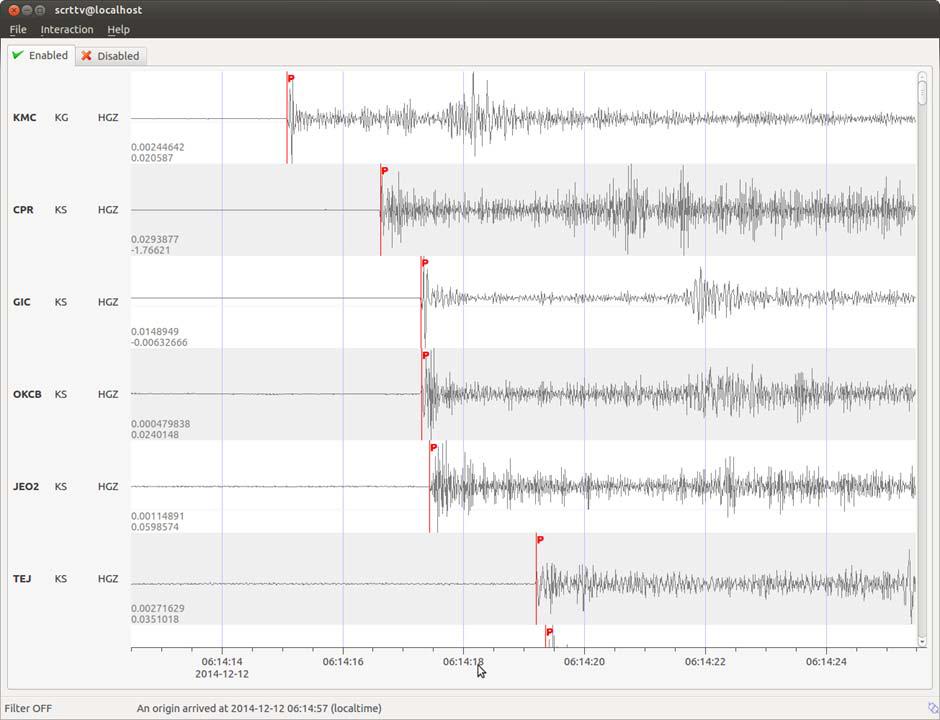 SeisComp3를 이용한 실시간 조기경보 모니터링 : scrttv
