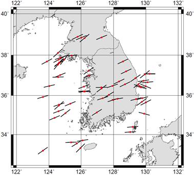 한반도 지역에 발생한 주요 지진을 이용한 수평 최대 응력 방향