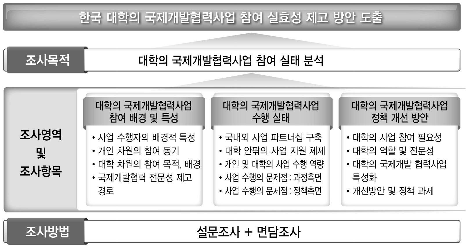 대학의 국제개발협력사업 참여 실태 조사의 구조