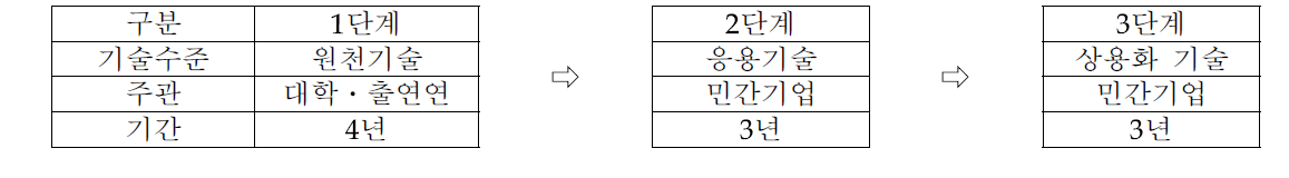 단계별 기술개발 추진체계