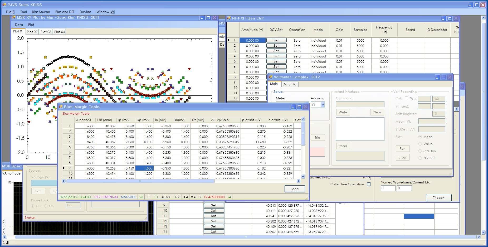 Screen shot of software package for a programmable Josephson voltage standard