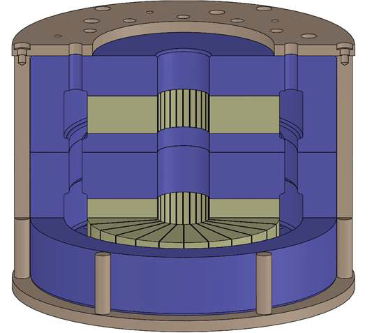 Three dimensional cross-sectional view of assembled KRISS magnet for watt balance experiment