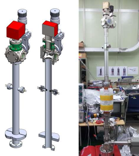 3D Model of flight tube and (left) and assembled flight tube (right).