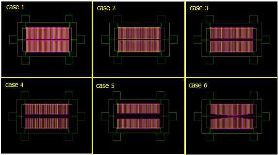 Mask patterns of designed sensors