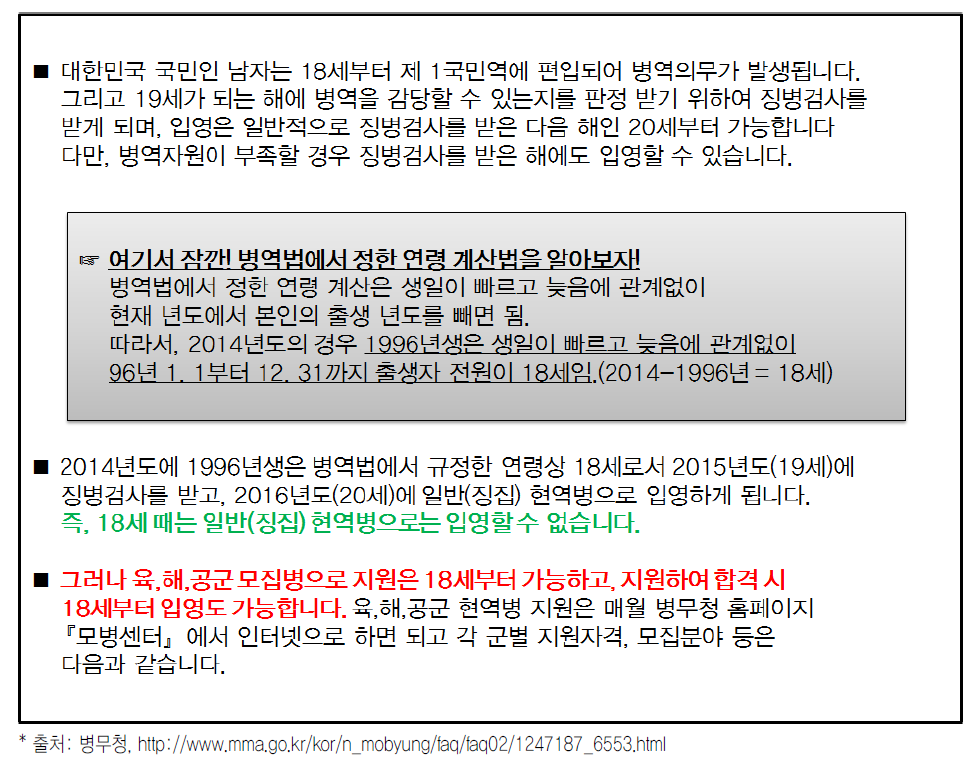 군대 지원 및 입영하는 방법에 대한 안내