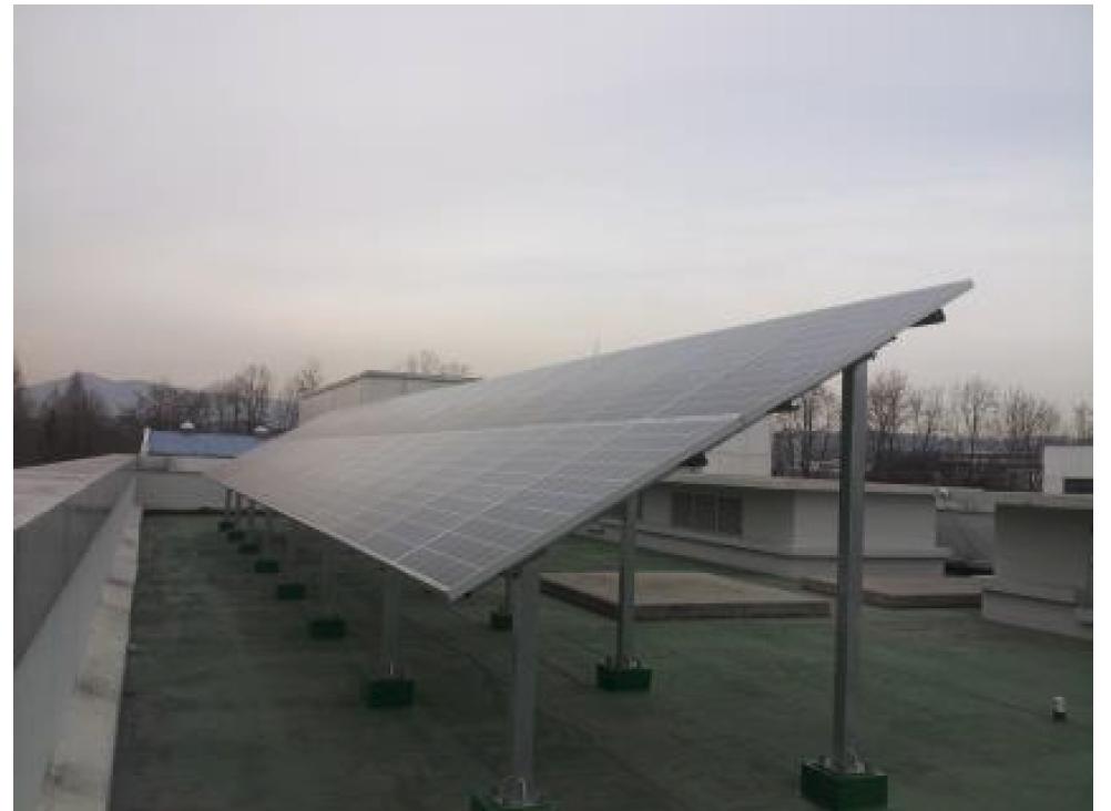 10 kW급 신규 태양광발전시스템 설치 전경