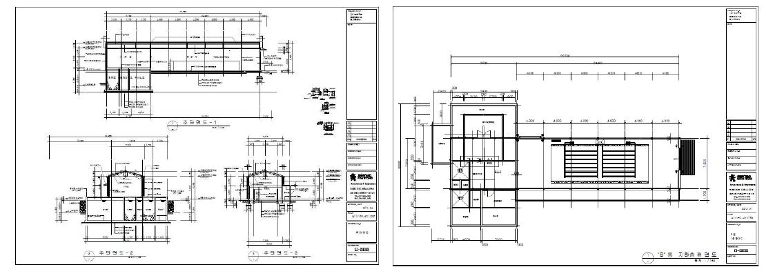 퇴비화 시설 단면도 및 평면도