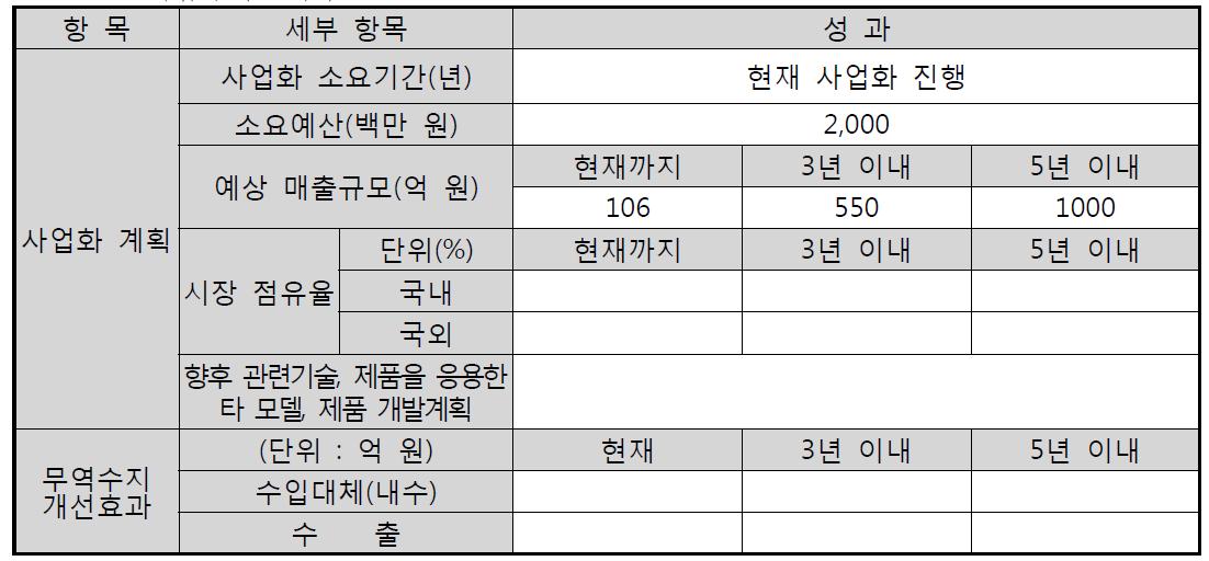 사업화 추진계획