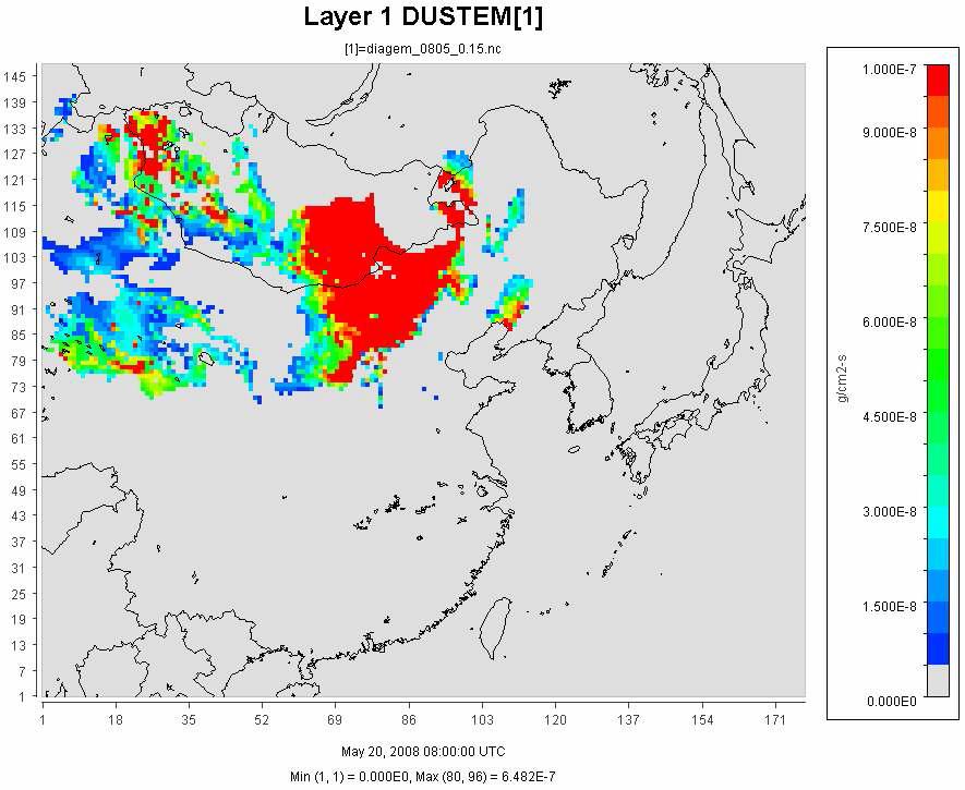 2008년 5월 20일 17시 dust 배출량(g/cm2,s)