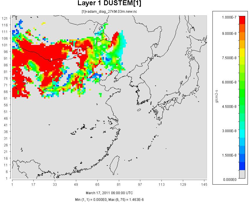 2011년 3월 17일 15시 dust 배출량(g/cm2,s)