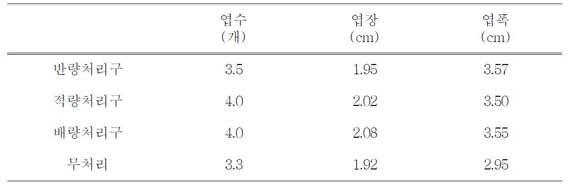 가시박 비효 시험 1차 생육조사 결과(9/18)