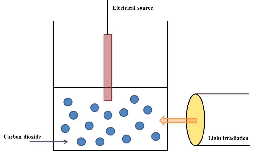 Schematic diagram for bias applying photocatalytic reacion