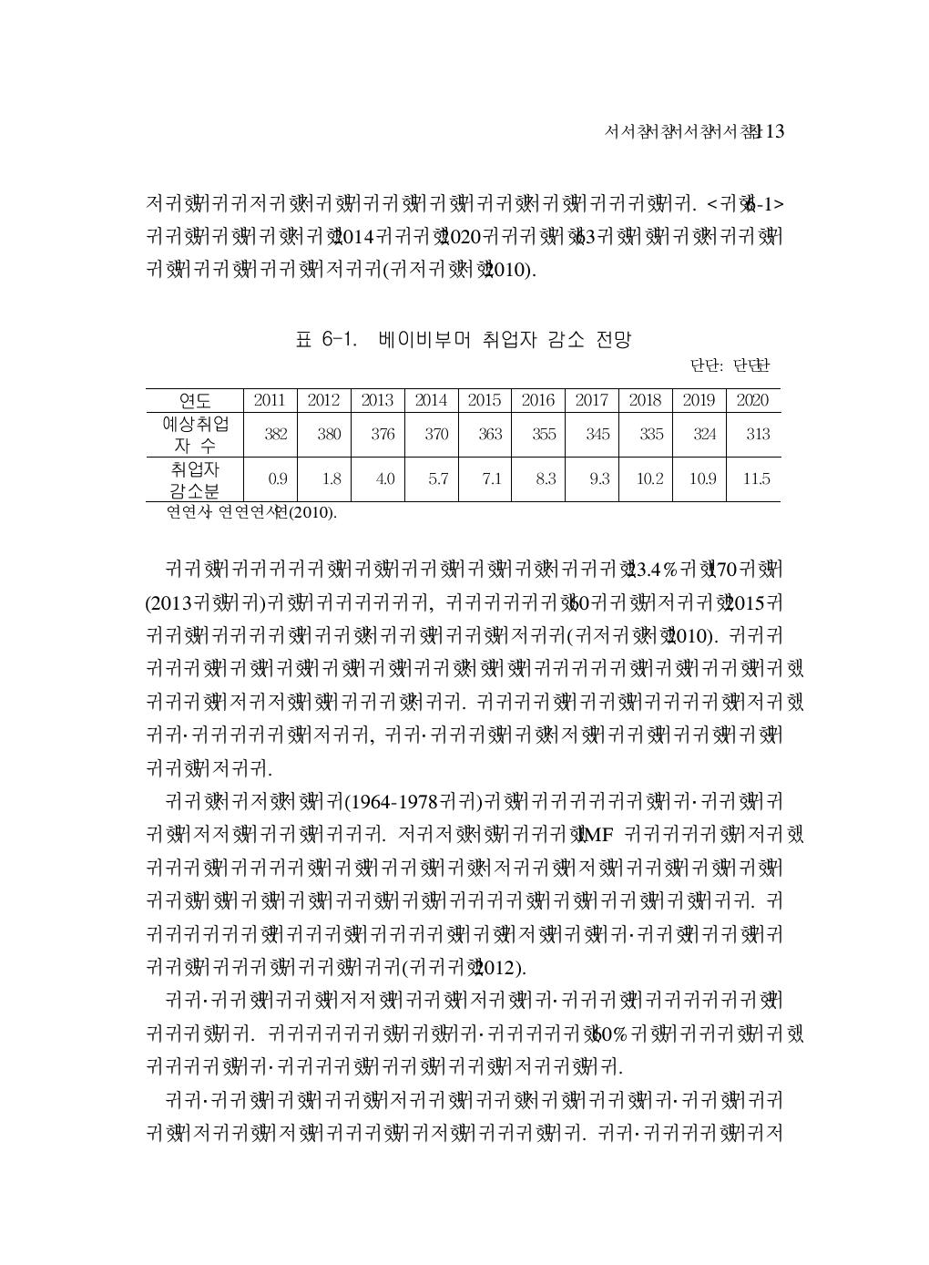 베이비부머 취업자 감소 전망