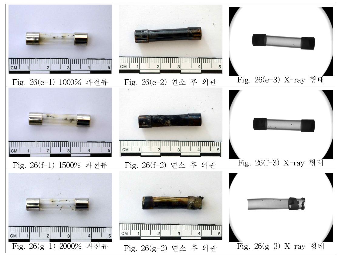 1A 퓨즈 연소 실험 결과