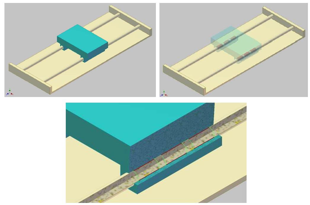 원통형 미끄럼 안내면 결합부의 CAD 모델