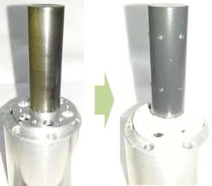 피스톤 재질 변경 : Vespel(좌) / Aluminum+PTFE coating(우)