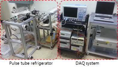 맥동관 극저온 냉동기 냉각성능 실험장치