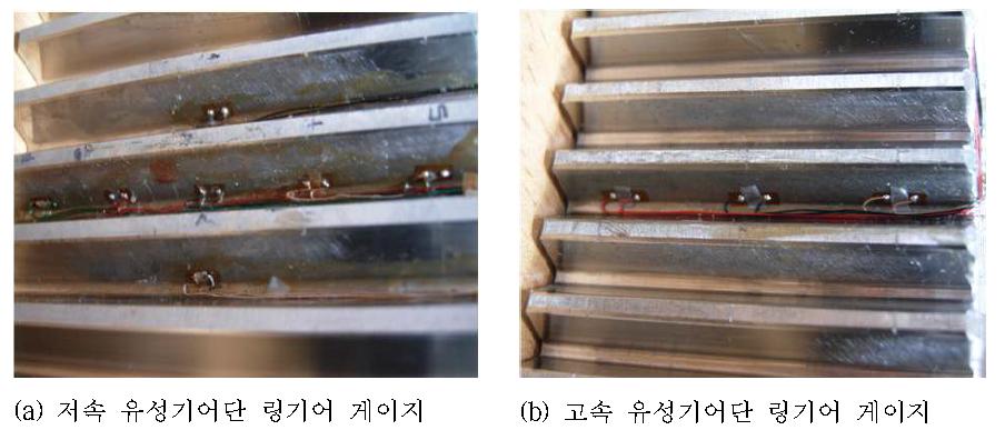 링기어에 부착된 스트레인 게이지