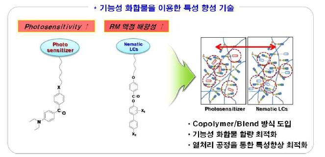 기능성 첨가제(화합물)를 이용한 이방성 향상기술 개념도