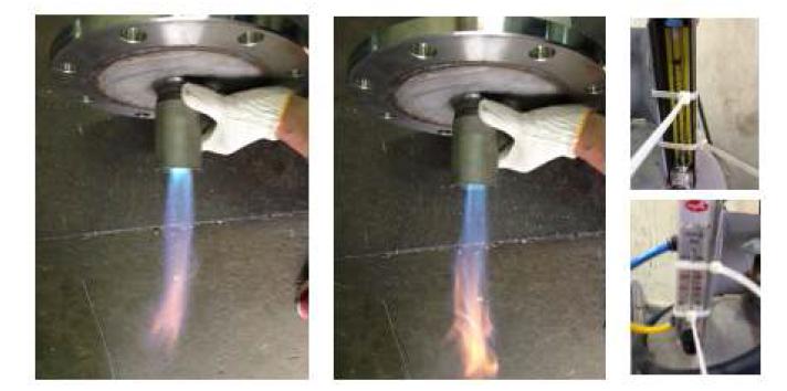 Photos on preliminary ignition test using LPG and air