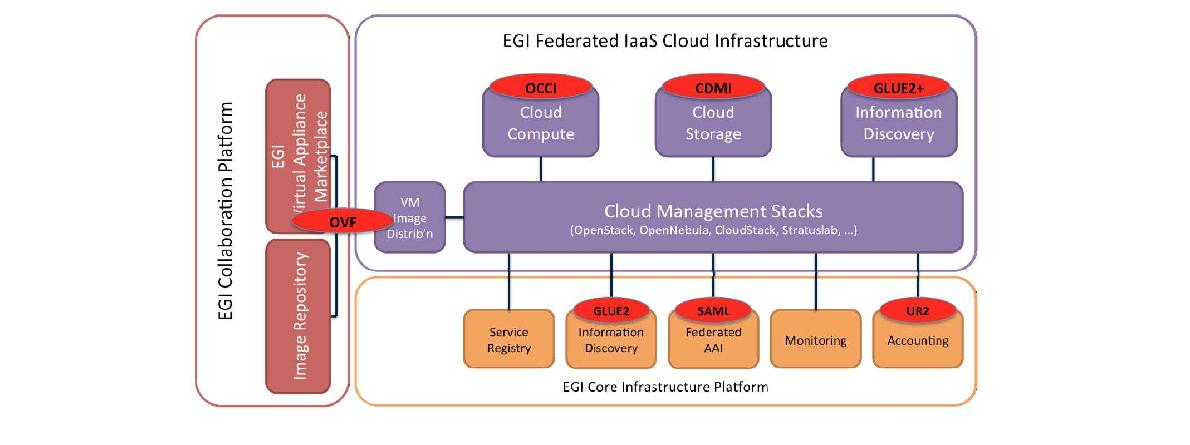 EGI Federated Cloud Infrastructure Platform architecture and standards