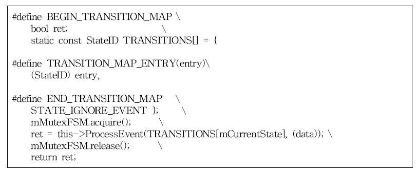 macros for defining transition map