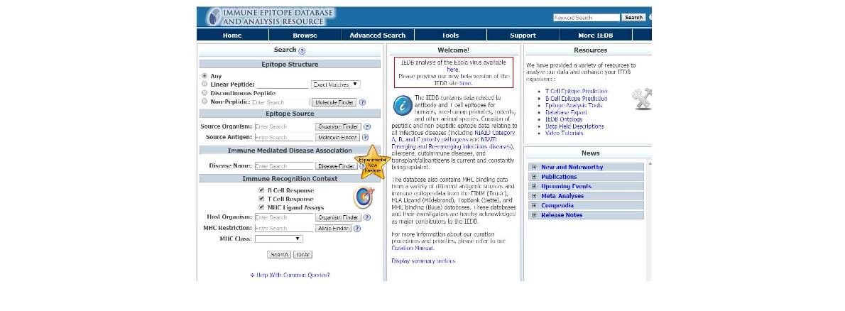 IEDB Web portal example, http://www.iedb.org>